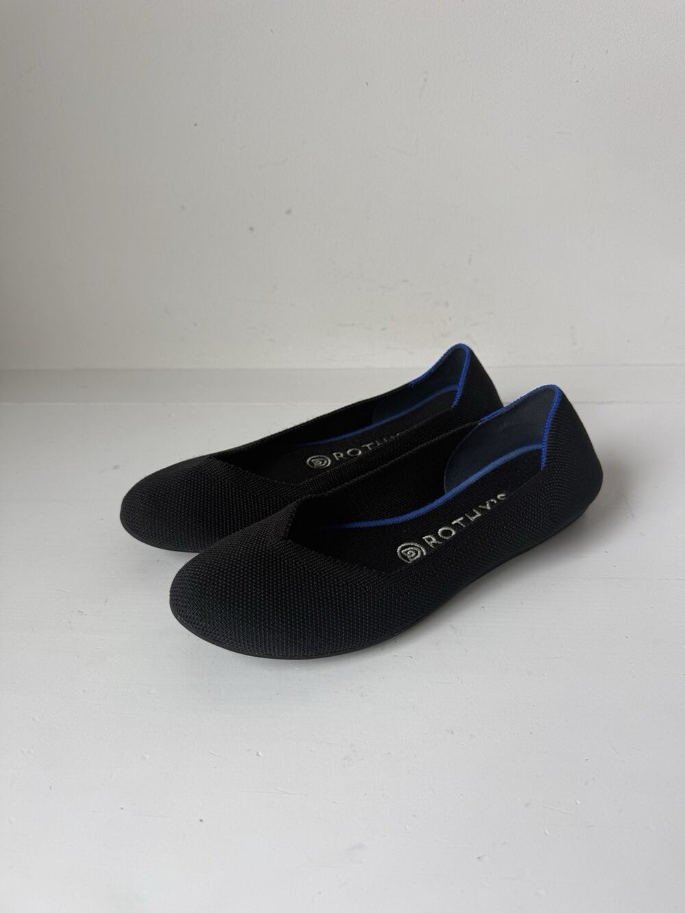Rothy's The Flat Round Toe Ballet Women’s Shoes Black Size Us 8